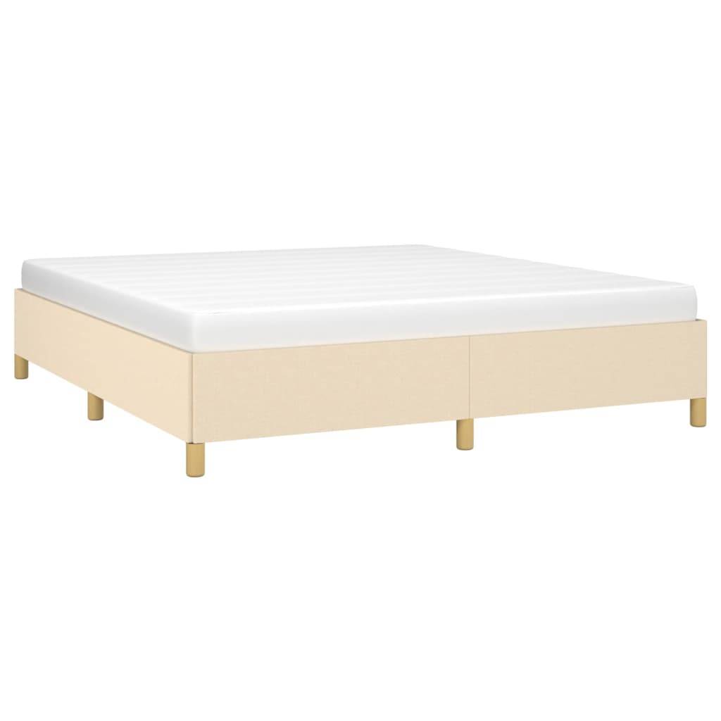 vidaXL Bettgestell ohne Matratze Creme 180x200 cm Stoff