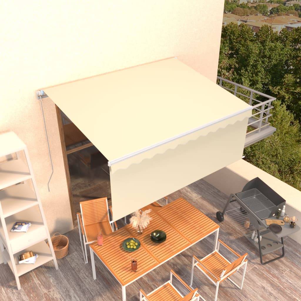 vidaXL Markise Manuell Einziehbar mit Rollo 3x2,5 m Creme
