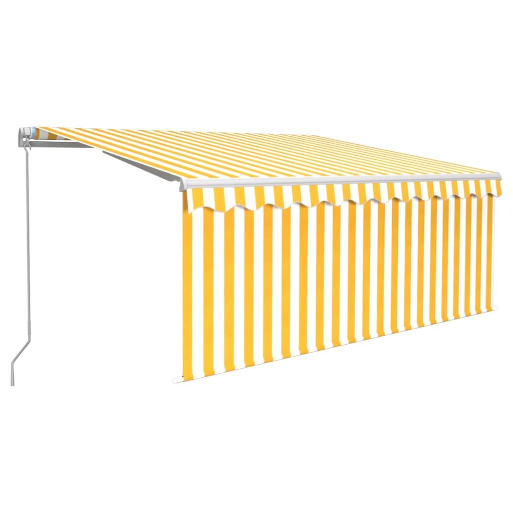 vidaXL Markise Manuell Einziehbar mit Rollo 3x2,5 m Gelb und Weiß