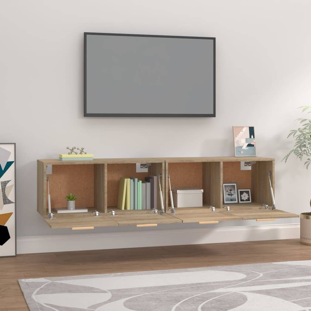 vidaXL Wandschränke 2 Stk. Sonoma-Eiche 80x35x36,5 cm Holzwerkstoff