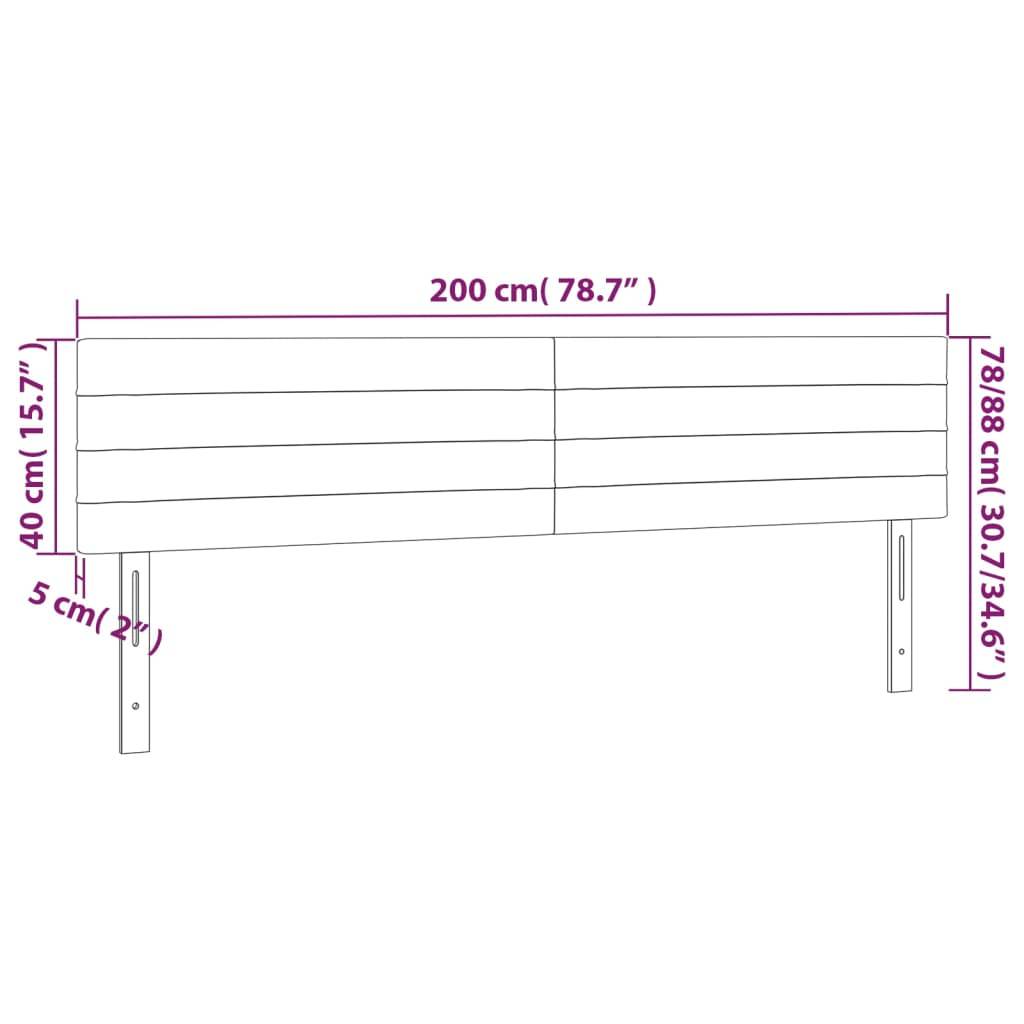 vidaXL LED Kopfteil Taupe 200x5x78/88 cm Stoff