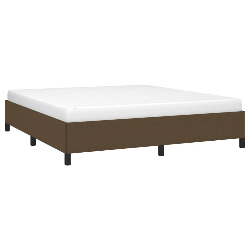 vidaXL Bettgestell ohne Matratze Dunkelbraun 160x200 cm Stoff
