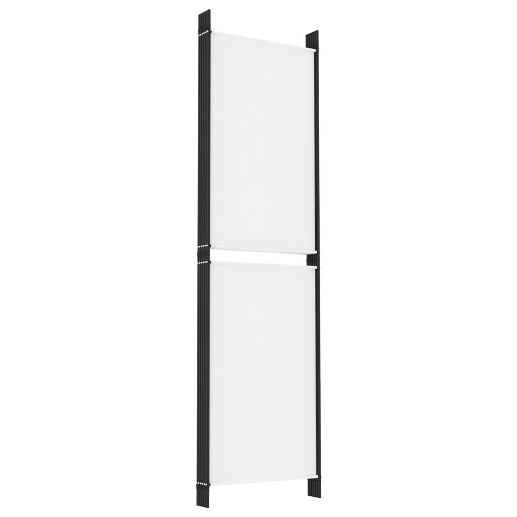 vidaXL 6-tlg. Paravent Weiß 300x180 cm Stoff