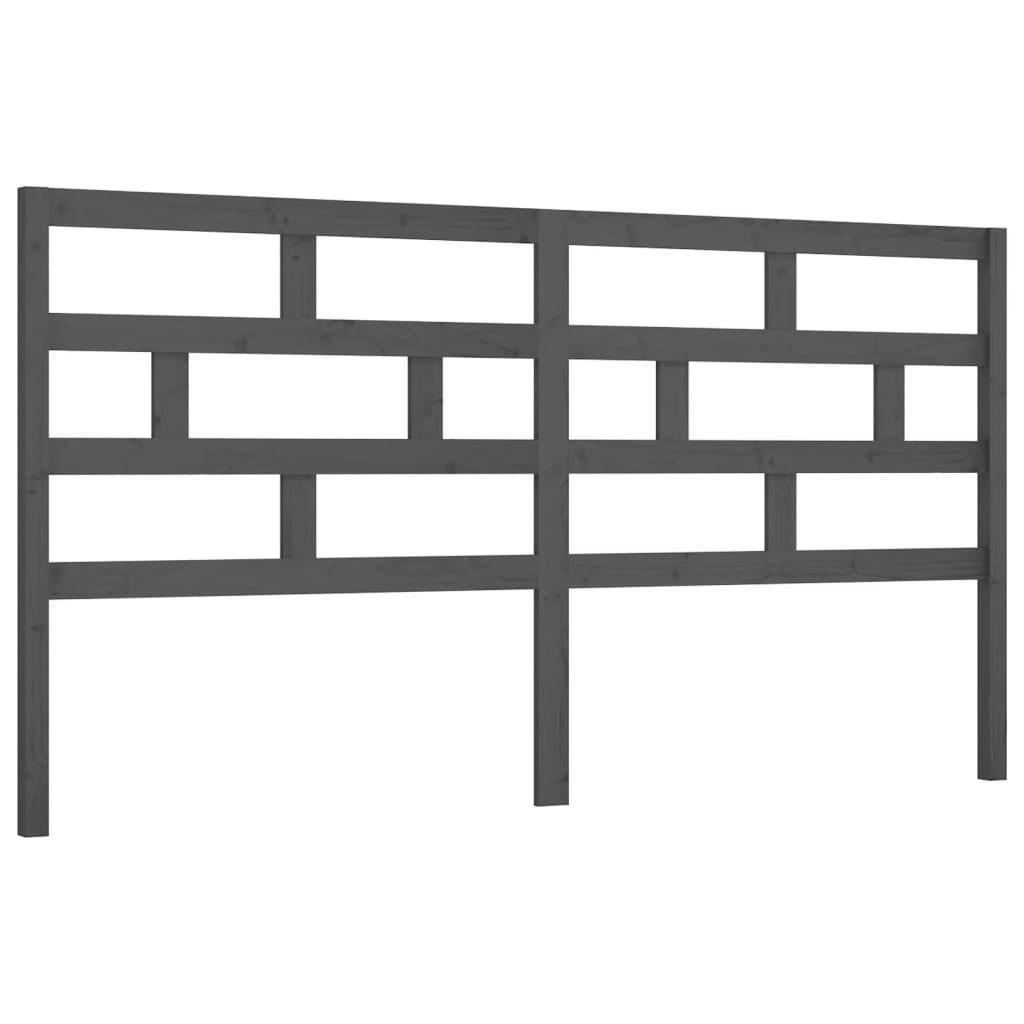 vidaXL Kopfteil Grau 186x4x100 cm Massivholz Kiefer