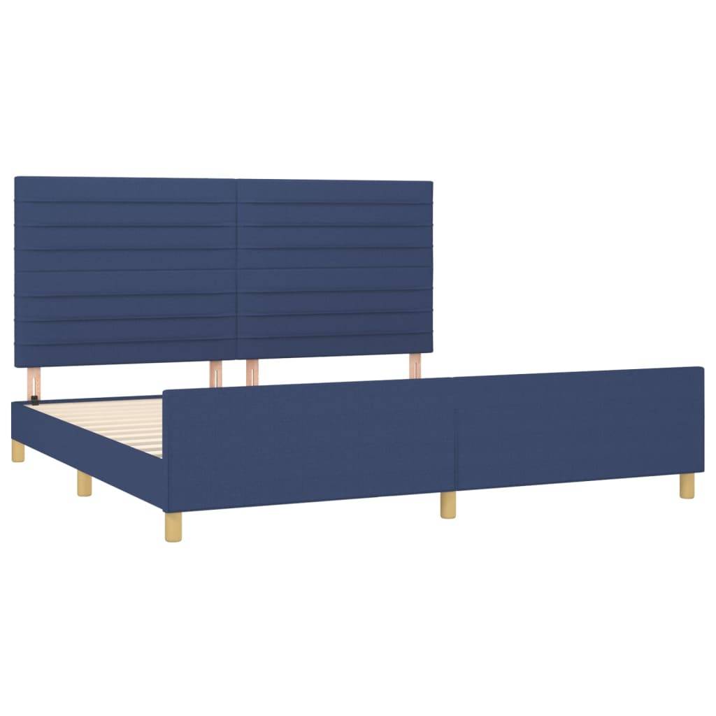 vidaXL Bettgestell ohne Matratze Blau 200x200 cm Stoff