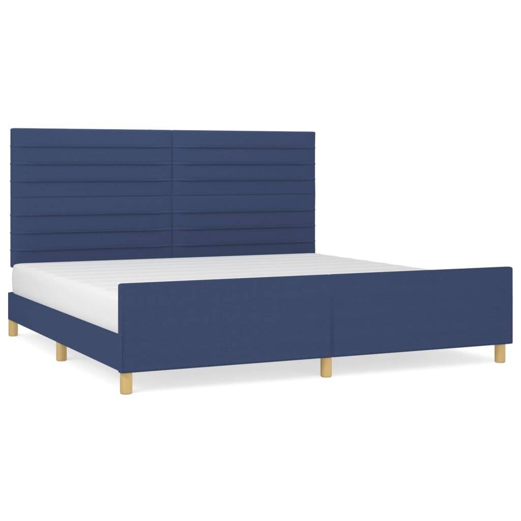 vidaXL Bettgestell ohne Matratze Blau 200x200 cm Stoff