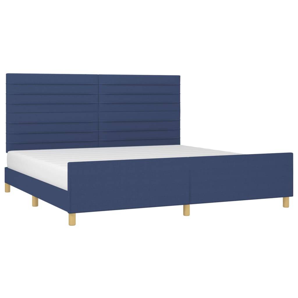 vidaXL Bettgestell ohne Matratze Blau 200x200 cm Stoff