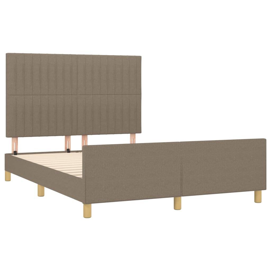 vidaXL Bettgestell ohne Matratze Taupe 140x200 cm Stoff