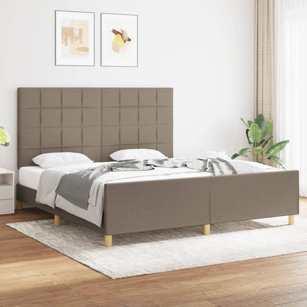 vidaXL Bettgestell ohne Matratze Taupe 180x200 cm Stoff