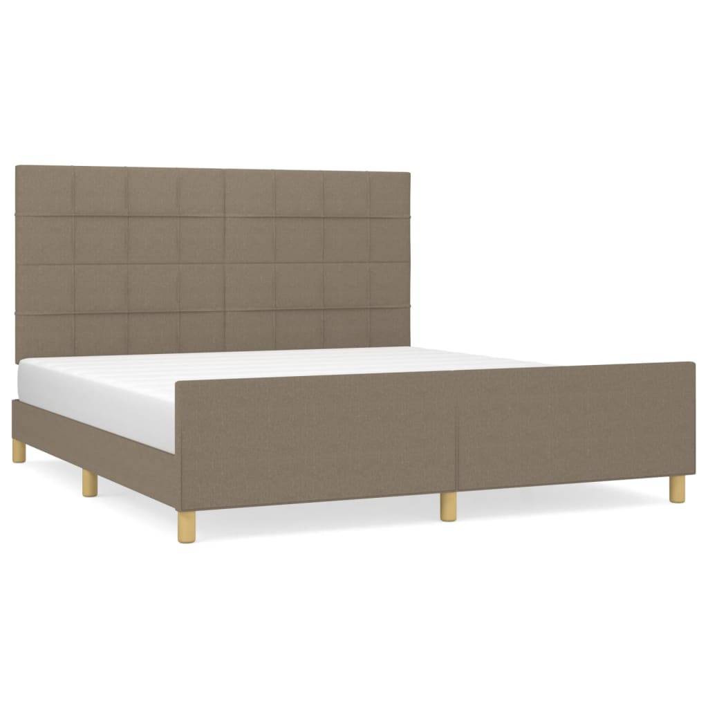 vidaXL Bettgestell ohne Matratze Taupe 180x200 cm Stoff