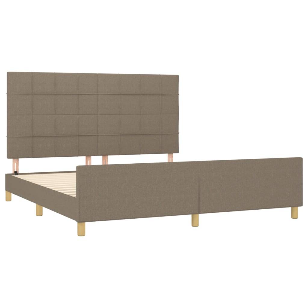 vidaXL Bettgestell ohne Matratze Taupe 160x200 cm Stoff