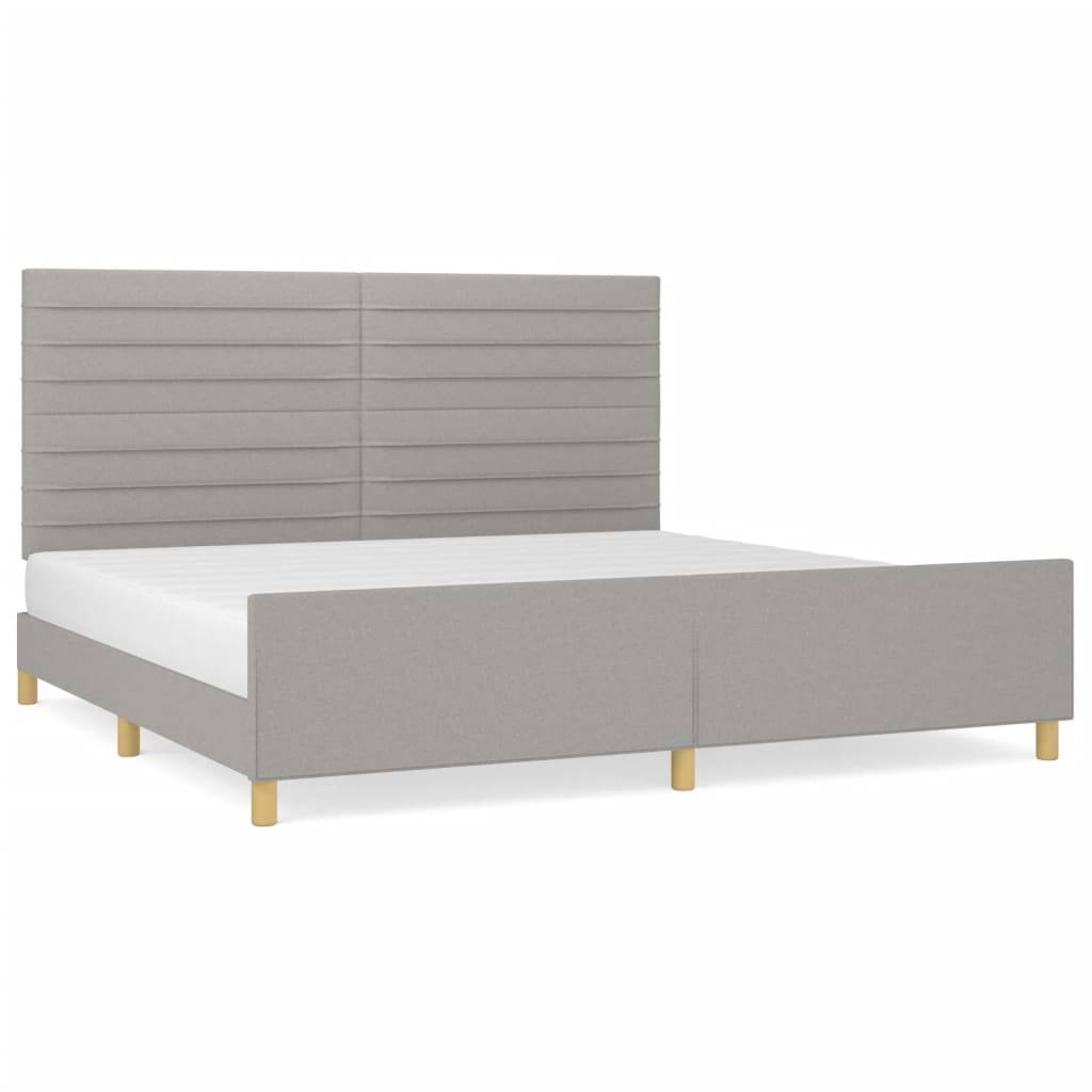 vidaXL Bettgestell ohne Matratze Hellgrau 200x200 cm Stoff