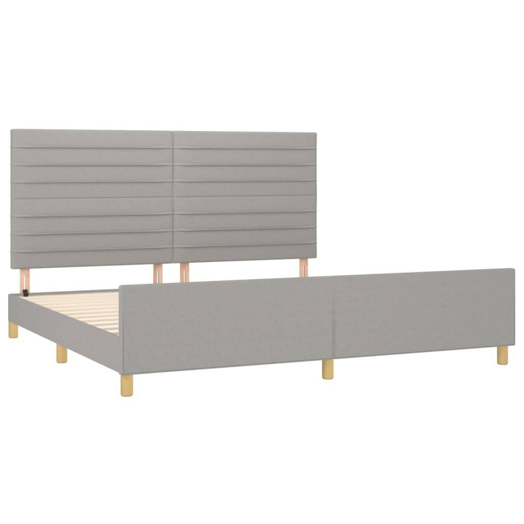 vidaXL Bettgestell ohne Matratze Hellgrau 200x200 cm Stoff