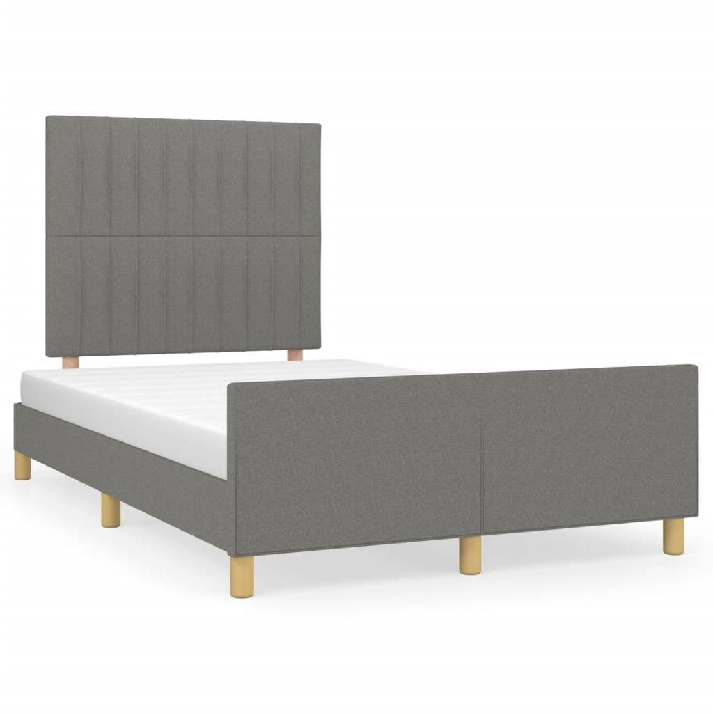 vidaXL Bettgestell ohne Matratze Dunkelgrau 120x200 cm Stoff