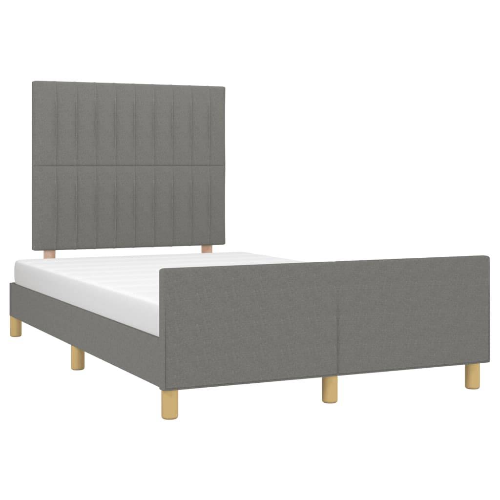 vidaXL Bettgestell ohne Matratze Dunkelgrau 120x200 cm Stoff
