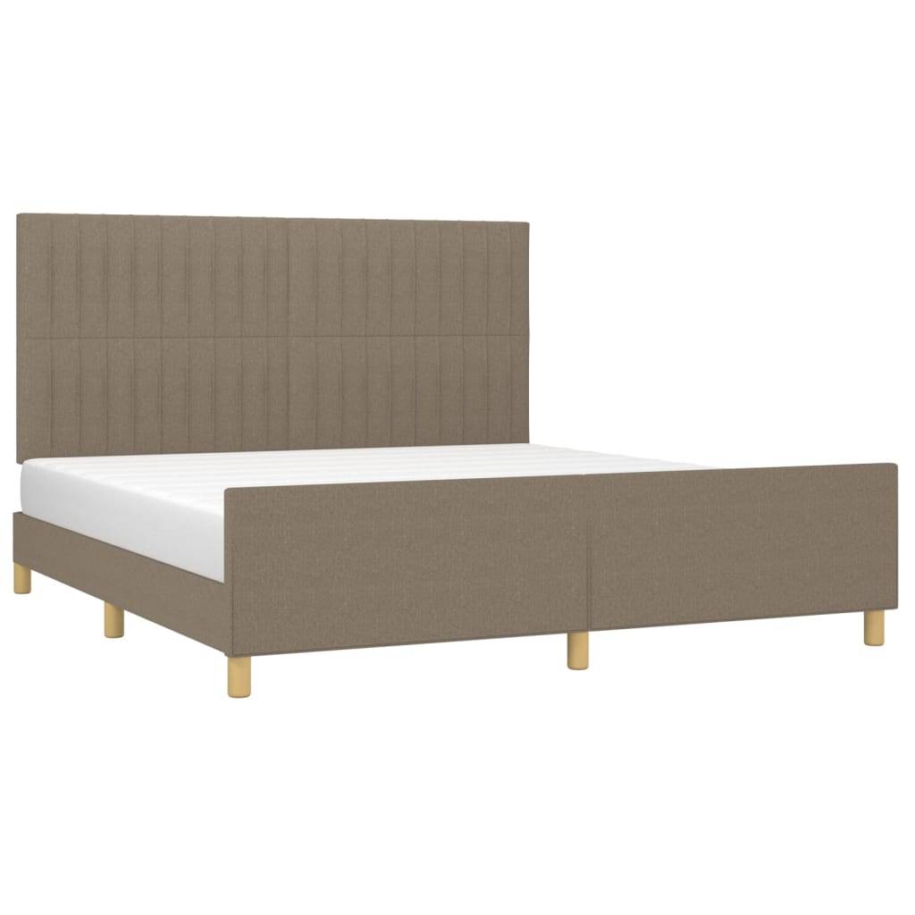 vidaXL Bettgestell ohne Matratze Taupe 180x200 cm Stoff