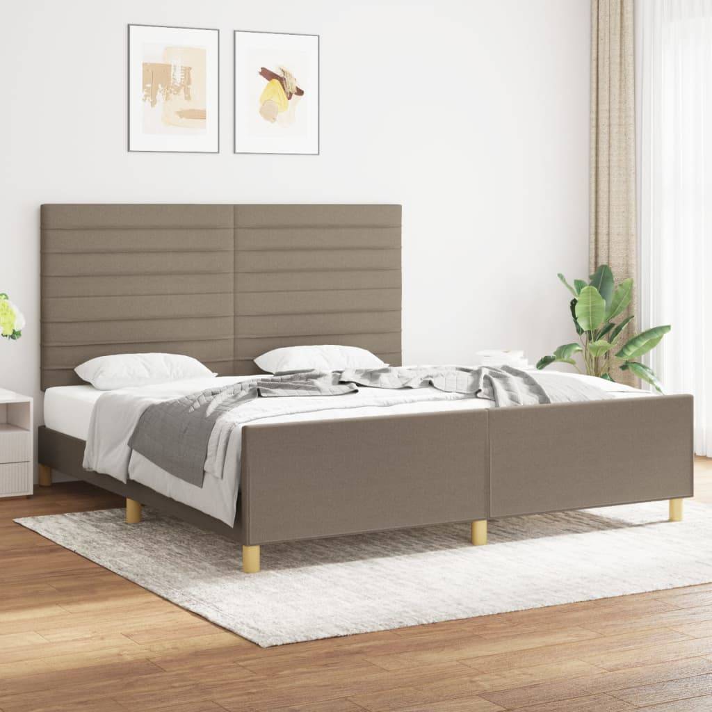 vidaXL Bettgestell ohne Matratze Taupe 180x200 cm Stoff