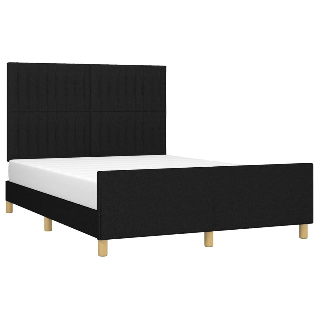 vidaXL Bettgestell ohne Matratze Schwarz 140x200 cm Stoff