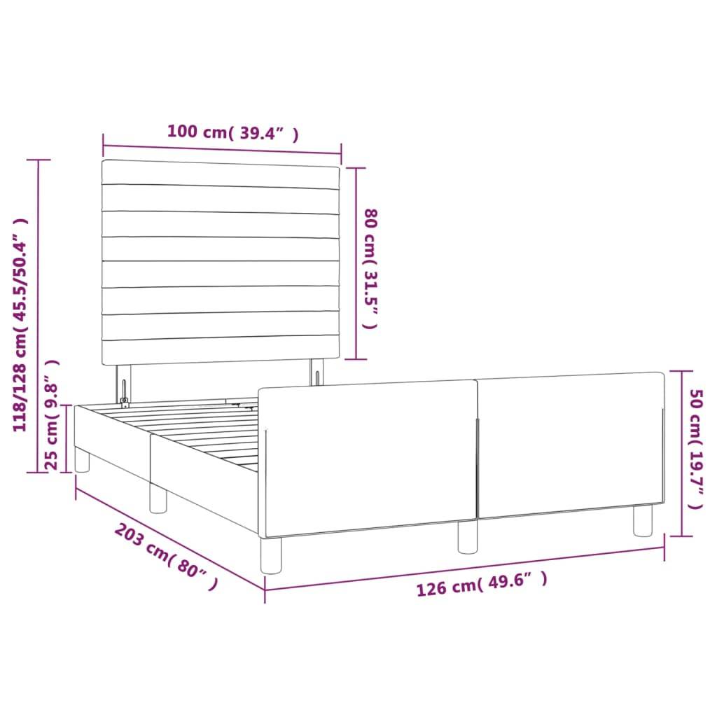 vidaXL Bettgestell ohne Matratze Taupe 120x200 cm Stoff