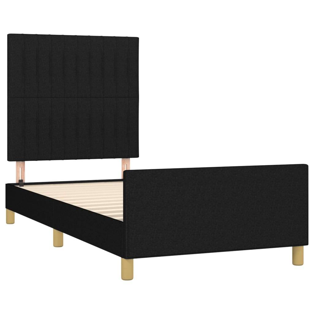 vidaXL Bettgestell ohne Matratze Schwarz 90x200 cm Stoff