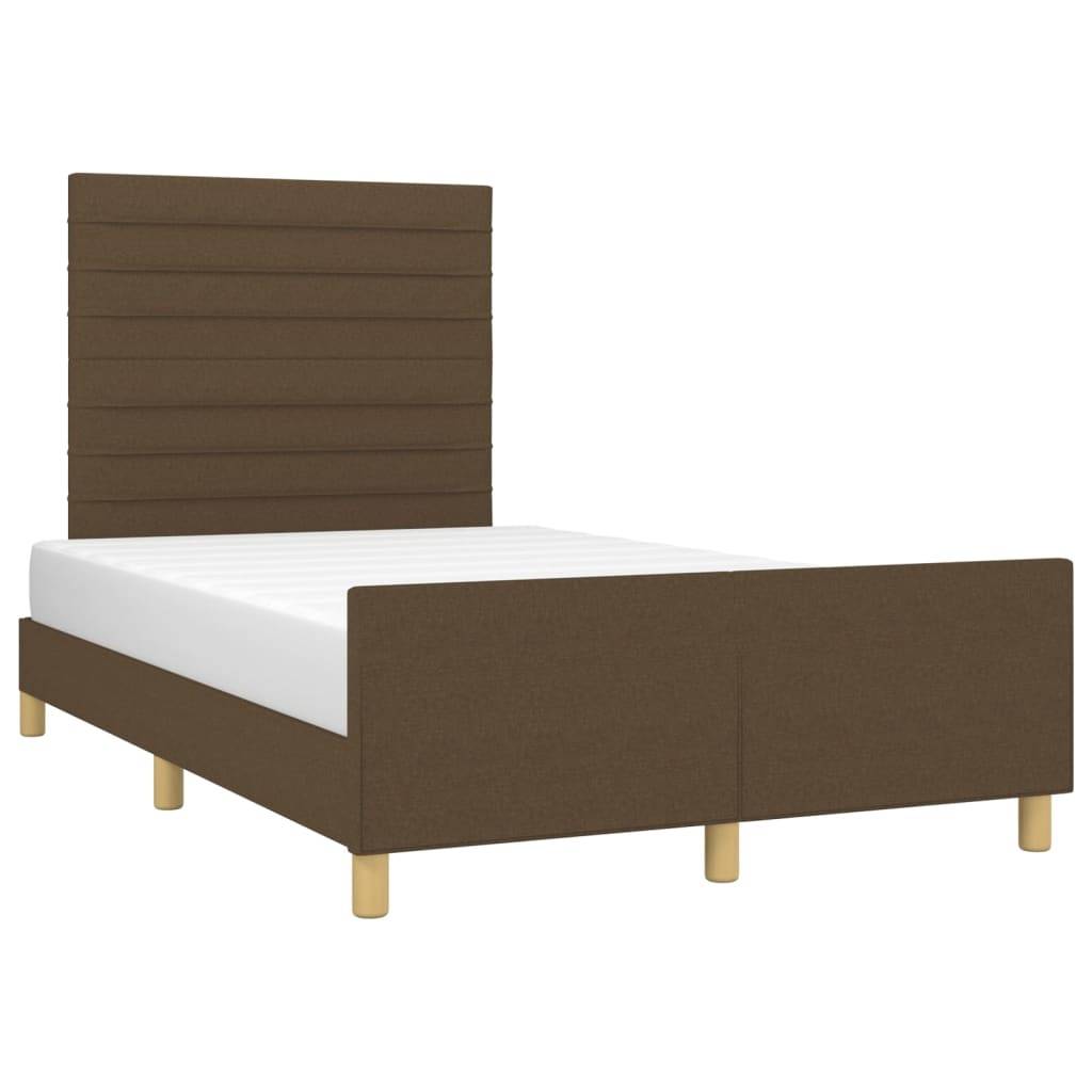 vidaXL Bettgestell ohne Matratze Dunkelbraun 120x190 cm Stoff