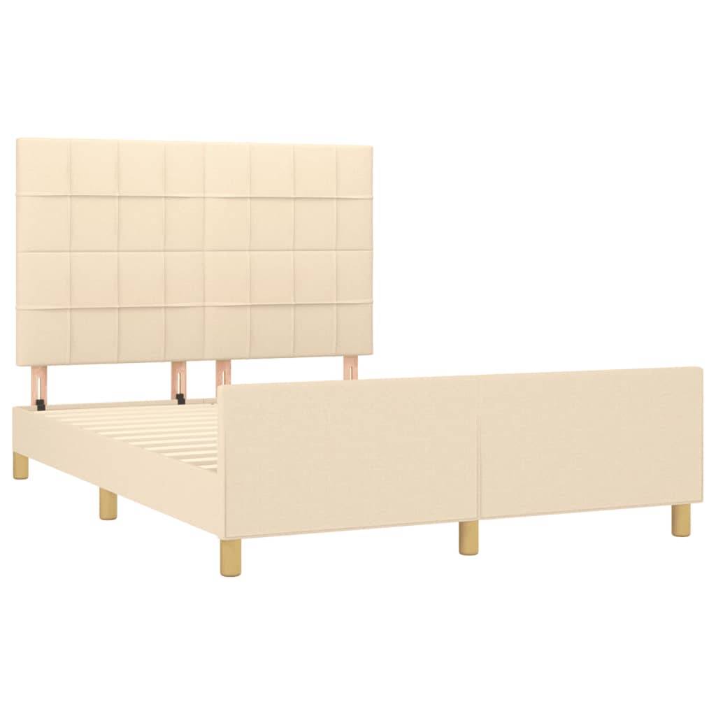vidaXL Bettgestell ohne Matratze Creme 140x200 cm Stoff
