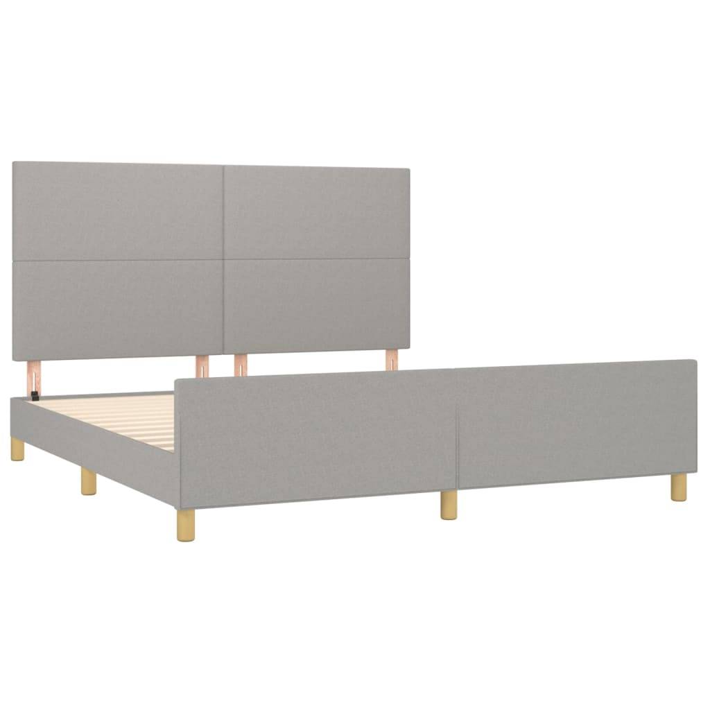 vidaXL Bettgestell ohne Matratze Hellgrau 160x200 cm Stoff