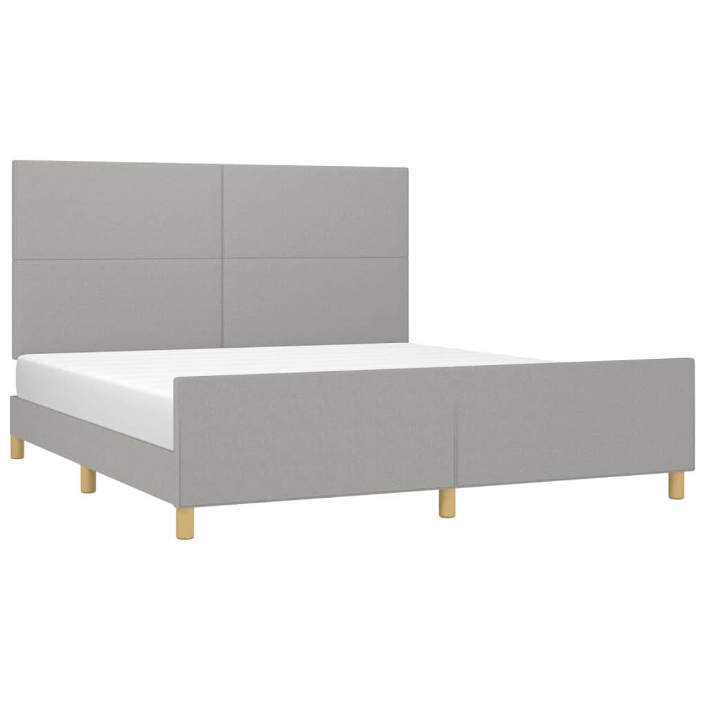 vidaXL Bettgestell ohne Matratze Hellgrau 160x200 cm Stoff