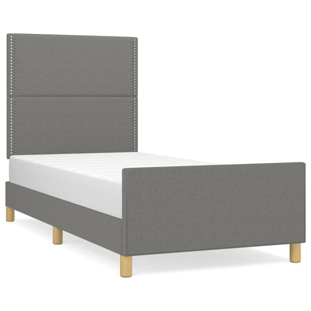 vidaXL Bettgestell ohne Matratze Dunkelgrau 100x200 cm Stoff