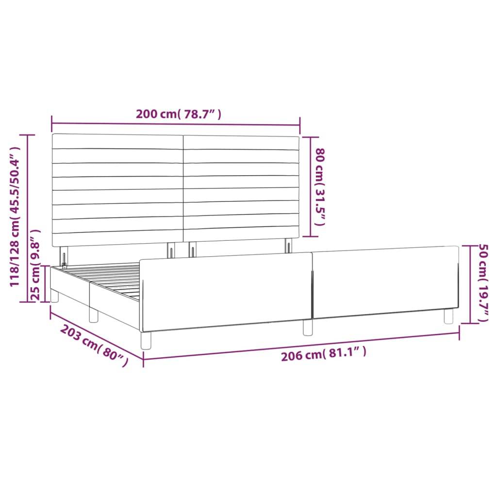 vidaXL Bettgestell ohne Matratze Hellgrau 200x200 cm Samt