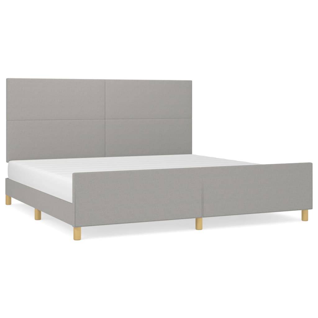 vidaXL Bettgestell ohne Matratze Hellgrau 200x200 cm Stoff