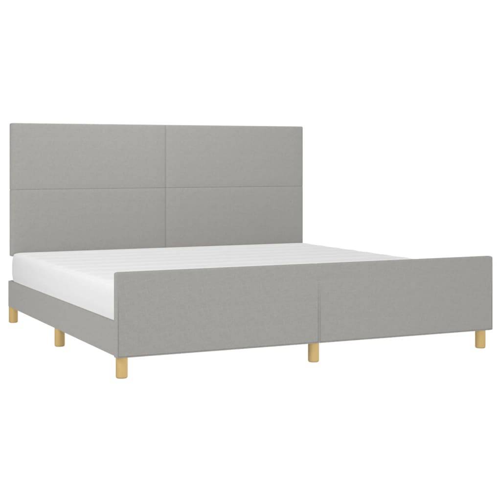vidaXL Bettgestell ohne Matratze Hellgrau 200x200 cm Stoff