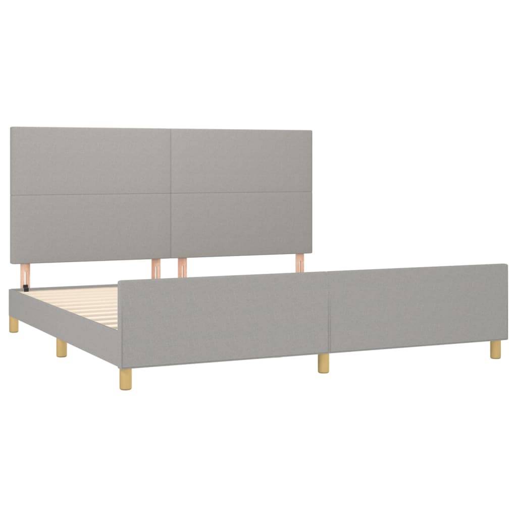 vidaXL Bettgestell ohne Matratze Hellgrau 200x200 cm Stoff
