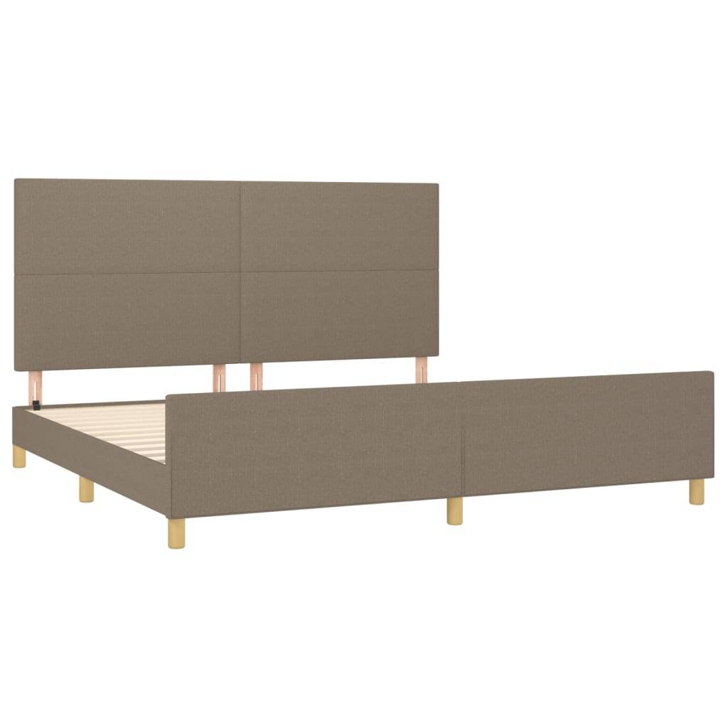 vidaXL Bettgestell ohne Matratze Taupe 200x200 cm Stoff