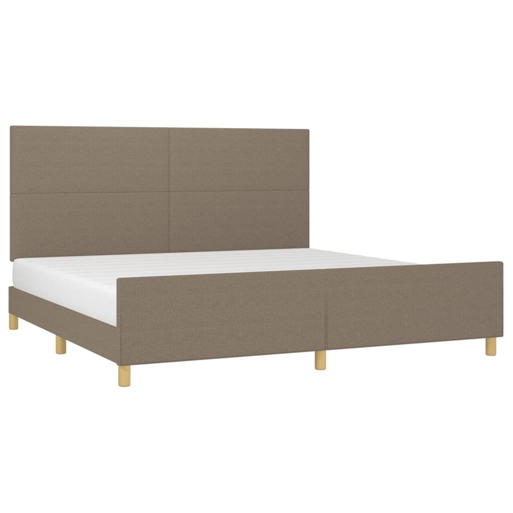 vidaXL Bettgestell ohne Matratze Taupe 200x200 cm Stoff