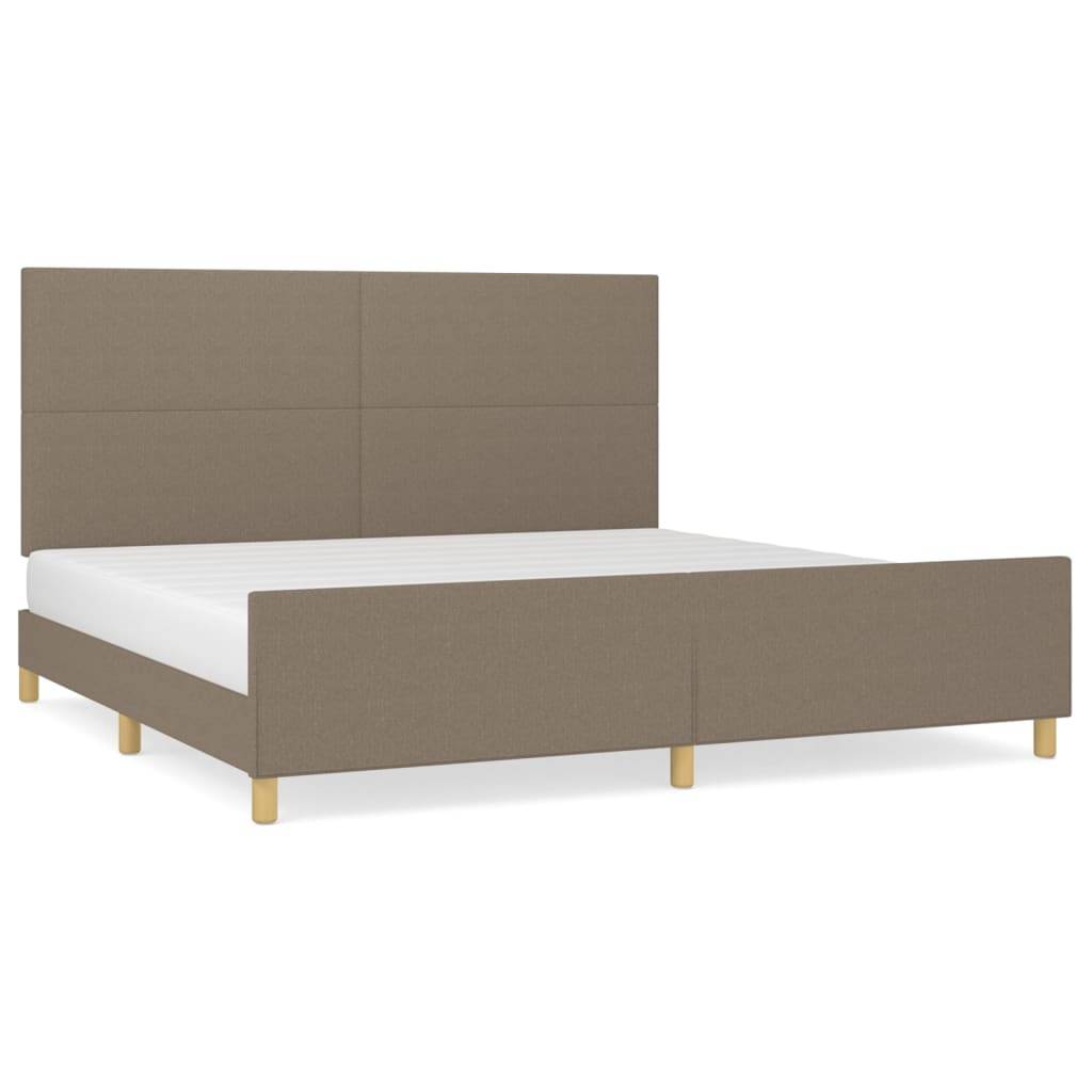 vidaXL Bettgestell ohne Matratze Taupe 200x200 cm Stoff