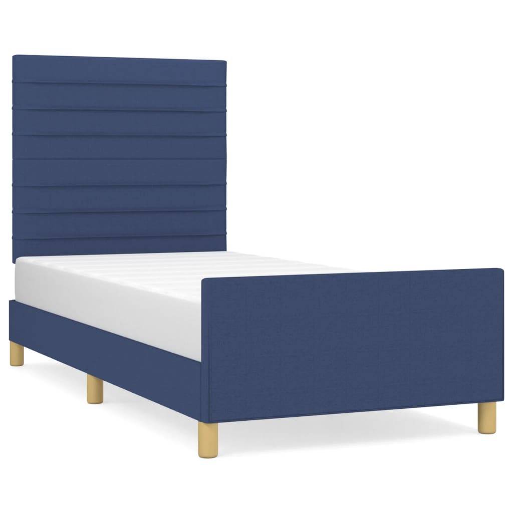vidaXL Bettgestell ohne Matratze Blau 80x200 cm Stoff