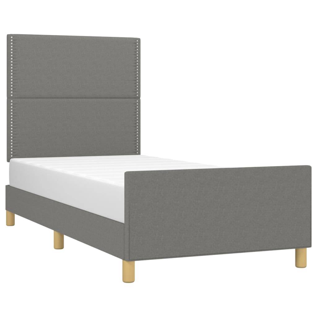 vidaXL Bettgestell ohne Matratze Dunkelgrau 100x200 cm Stoff