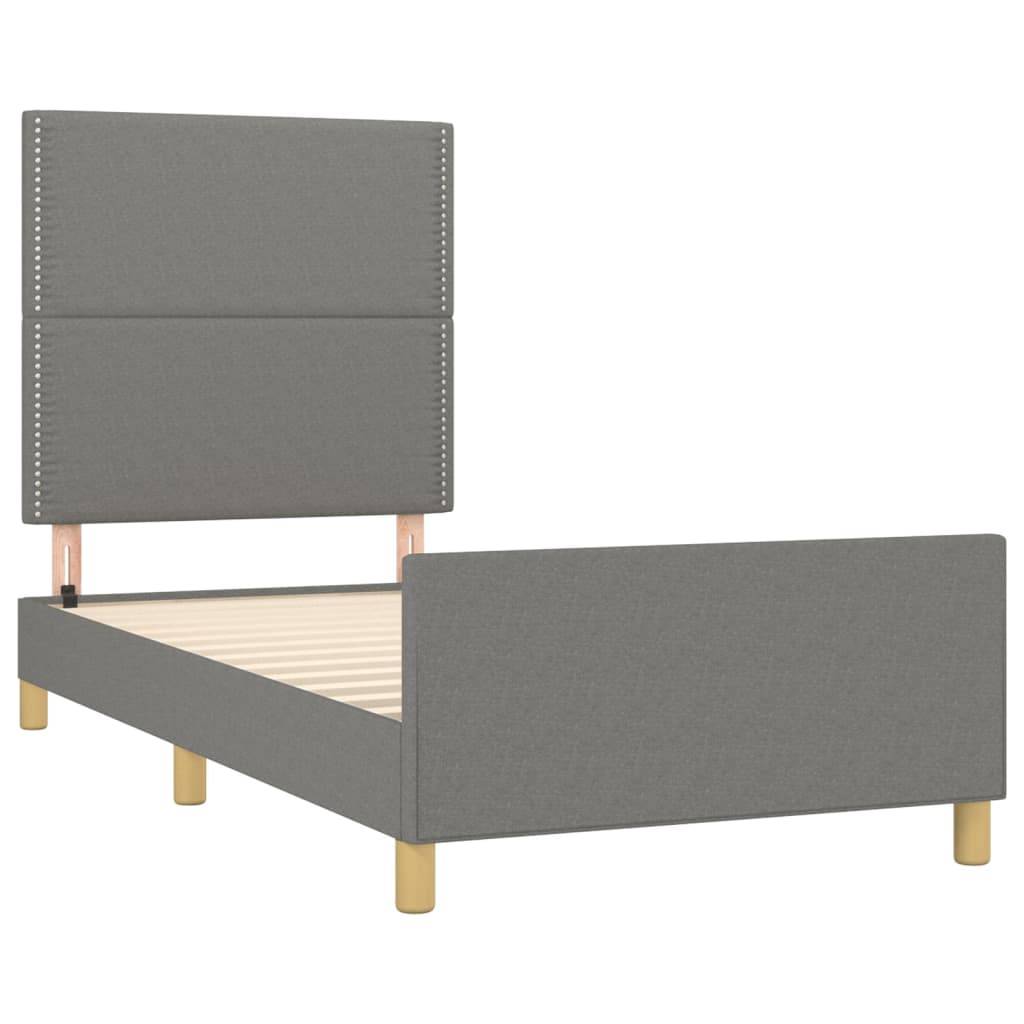 vidaXL Bettgestell ohne Matratze Dunkelgrau 100x200 cm Stoff