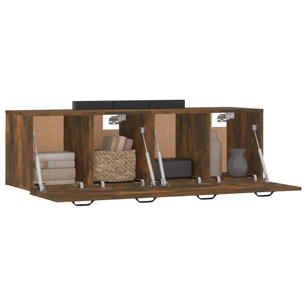 vidaXL Wandschränke 2 Stk. Räuchereiche 80x35x36,5 cm Holzwerkstoff