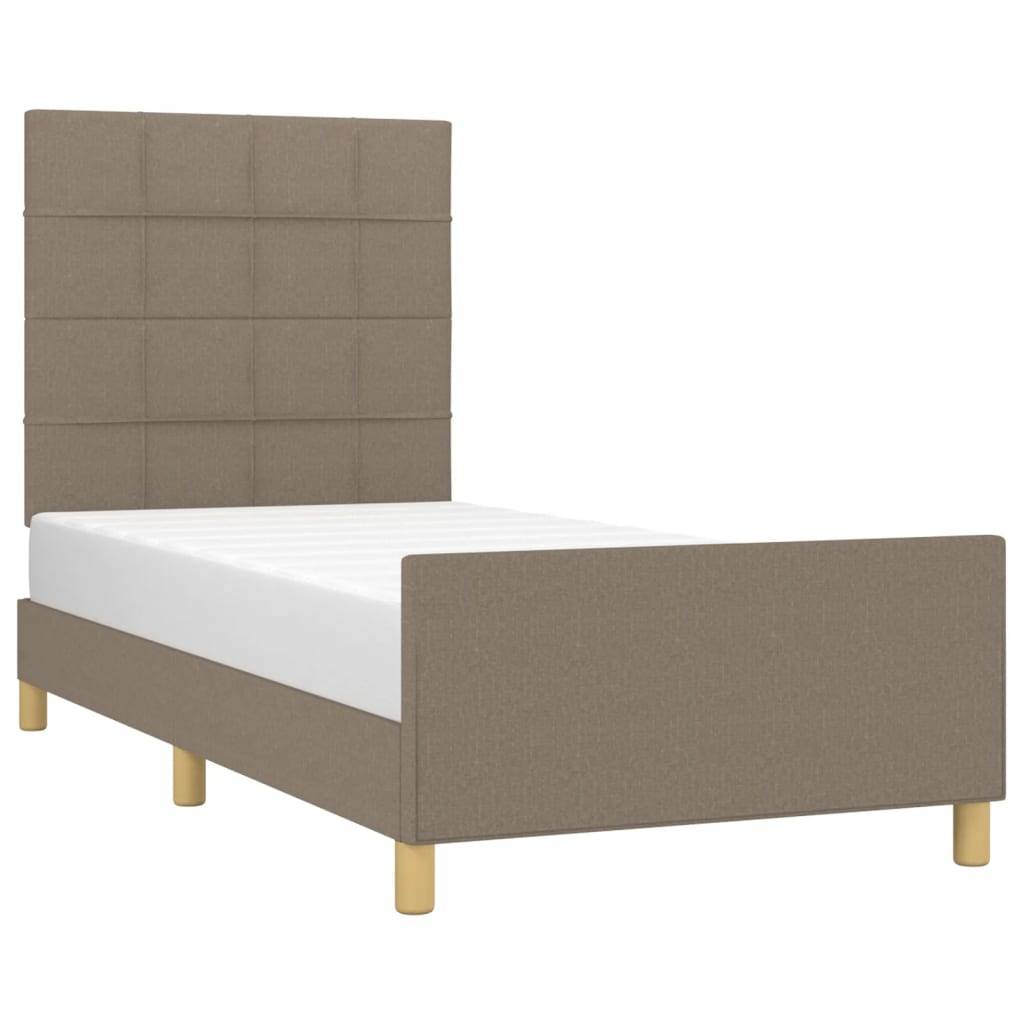 vidaXL Bettgestell ohne Matratze Taupe 100x200 cm Stoff