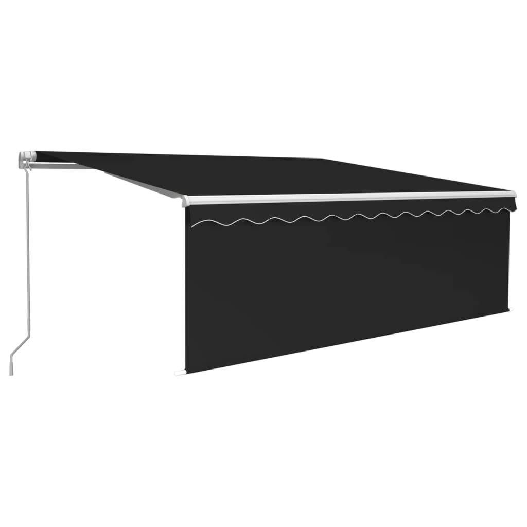 vidaXL Markise Manuell Einziehbar mit Rollo 4x3 m Anthrazit
