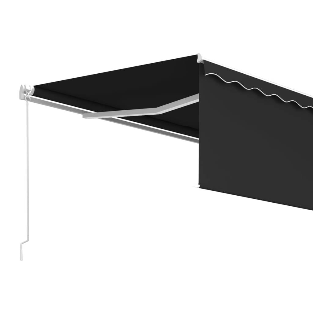 vidaXL Markise Manuell Einziehbar mit Rollo 4x3 m Anthrazit