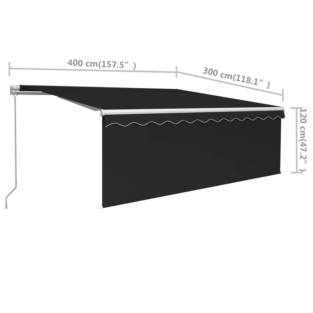 vidaXL Markise Manuell Einziehbar mit Rollo 4x3 m Anthrazit