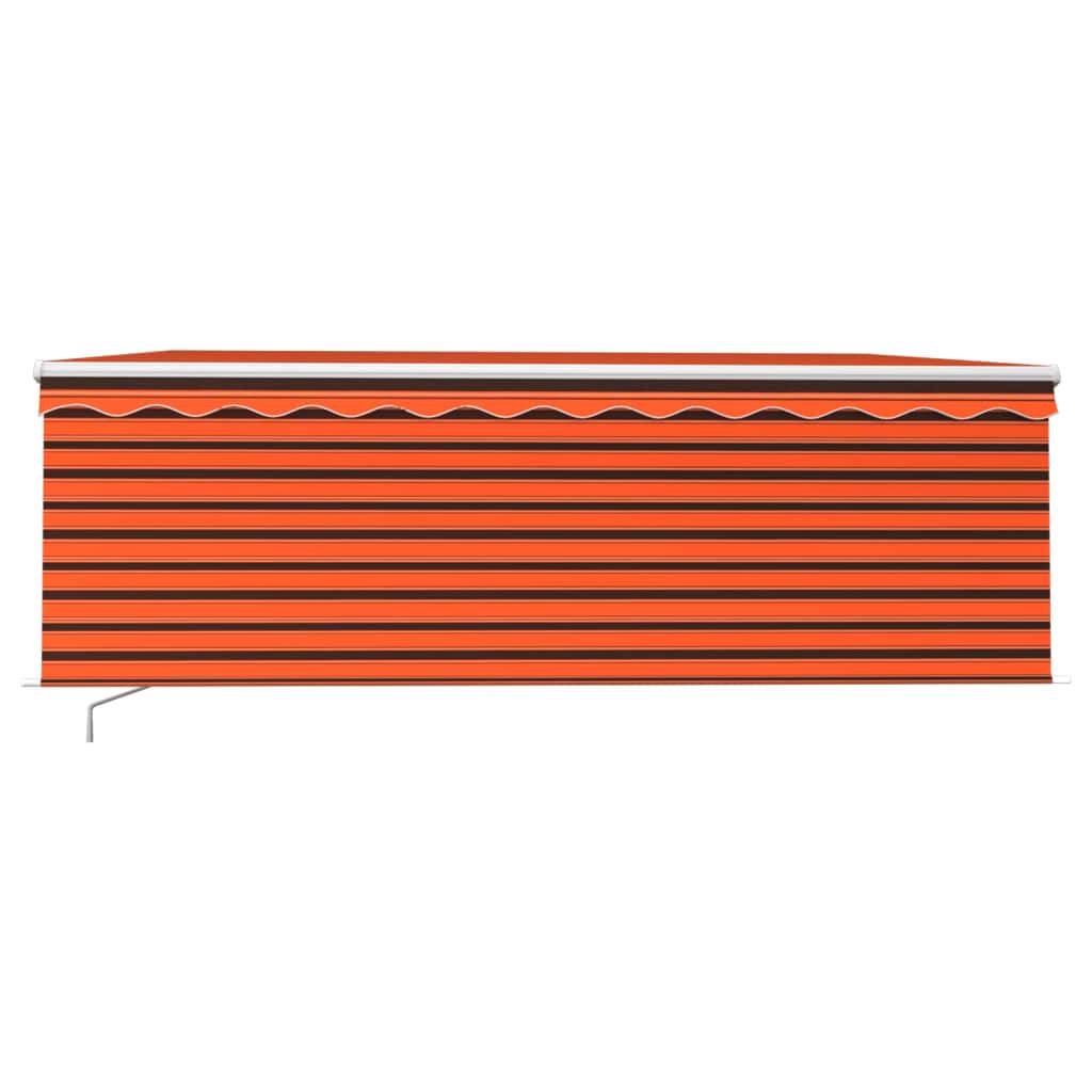 vidaXL Markise Manuell Einziehbar mit Rollo 4x3 m Orange & Braun