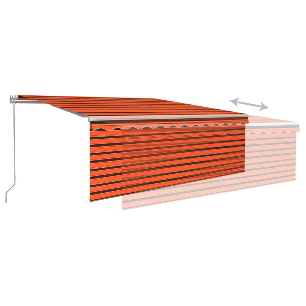 vidaXL Markise Manuell Einziehbar mit Rollo 4x3 m Orange & Braun
