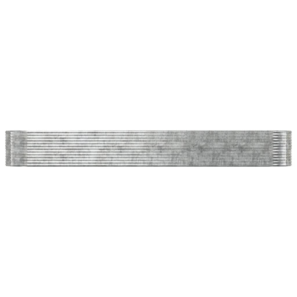vidaXL Hochbeet Silbern 554x100x68 cm Pulverbeschichteter Stahl