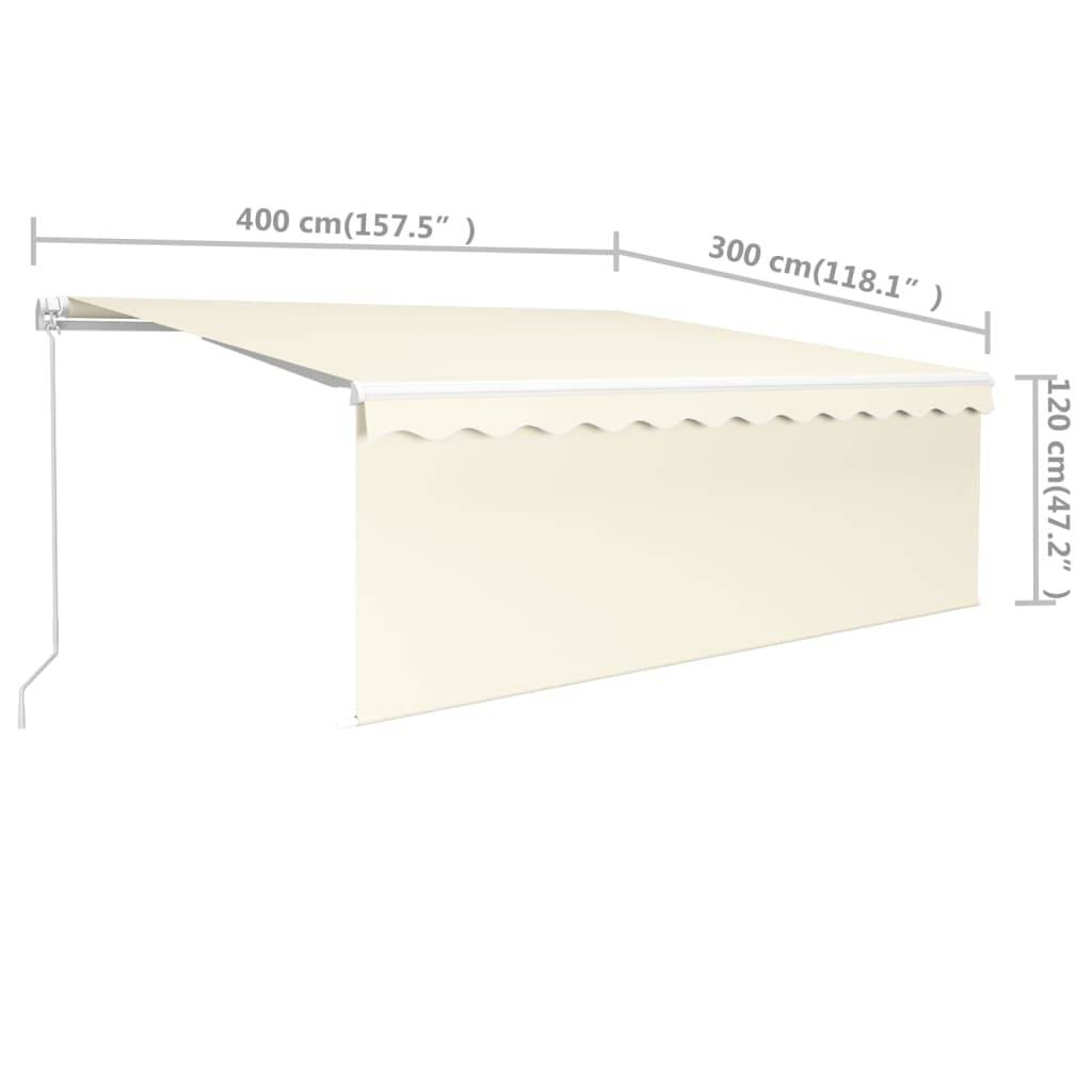 vidaXL Markise Manuell Einziehbar mit Rollo 4x3 m Creme
