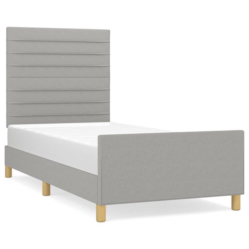 vidaXL Bettgestell ohne Matratze Hellgrau 80x200 cm Stoff