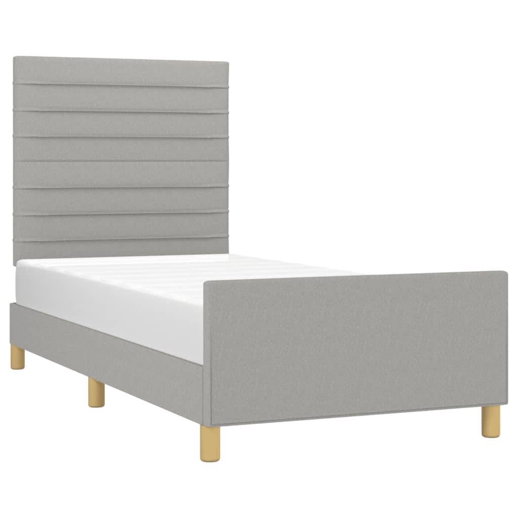 vidaXL Bettgestell ohne Matratze Hellgrau 80x200 cm Stoff